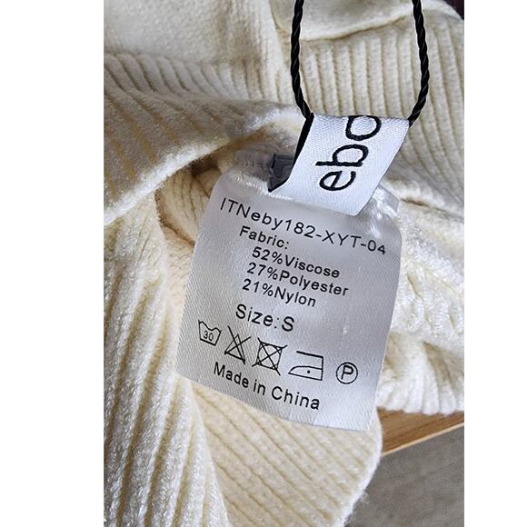 New NWT Cable Knit Long Sleeve Open Front Cardigan Sheep V-Neck Button Down S - Picture 12 of 12